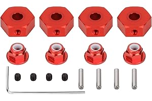 RCAWD Alloy 14mm Wheel Hex Hub Adapter for 1/10 ARRMA 3s & Mega550 Vorteks Senton Granite Big Rock upgraded part 4pcs/set(Red)