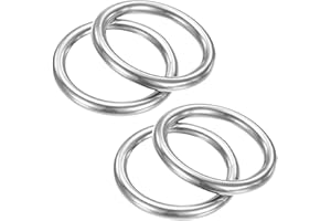 TIXIPEM 25mm Dia Metal O Rings [4Pcs] - 316 Stainless Steel 4mm THK Multi-Purpose Welded Round Rings Use for Crafts & Camping Belt & Dog Leashes - Seamless Lifting Hoops