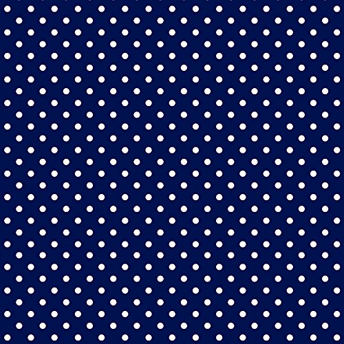 Erstklassiger Baumwollstoff 0,5lfm, 100% Baumwolle, modische Muster, Breite 160cm – Mohn dunkelblau 2mm