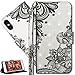 Produktbild HMTECH iPhone XS Max 6.5 Zoll Hülle,iPhone XS Max Schutzhülle,iPhone XS Max Hülle Leder Flip Bookstyle Wallet Tasche Brieftasche Etui Case,iPhone XS Max Hülle Elegant Retro Luxus 3D Schwarz Cactus Blumen Muster Flip Cover Wallet Brieftasche Hardcase Taschen Schalen Handy Tasche im Bookstyle mit Standfunktion Karten Slot und Magnetverschluß Flip Case Hülle Ledercase Hülle Schutzhülle Cover für iPhone XS Max 6.5 Zoll,Black Cactus YX