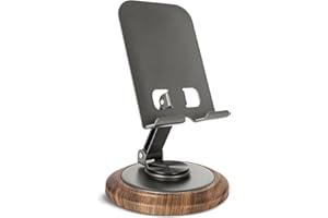 PEUZ Verstellbare Handyhalterung mit Holzoptik – Stabiles Design mit 360° Drehfunktion für Schreibtisch & Büro Gadgets, idealer Zubehör für iPhone, Xiaomi, Samsung & Huawei Smartphones