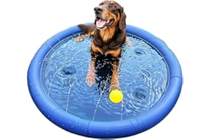 SEVERNO MERSJO Felix 100 Hundespielzeug Sprinklermatte, 100 cm, Blau, Wasserspritzmatte mit Fontäne für Hunde und Kinder
