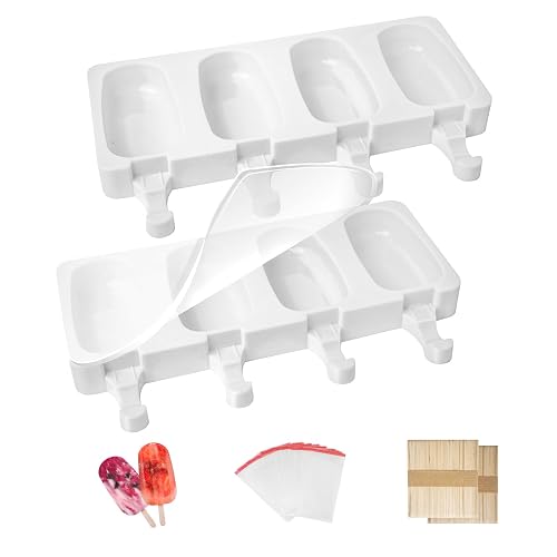 Eis-am-Stiel-Formen Silikon, 2er + Stiele