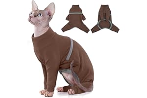 Hjyokuso Pull pour Chat Sphynx, Body pour Chat, Vetement pour Chat, Vetement Chat Coton, Vetement pour Chat, Costume Chat, Manteau Chat Chaud pour Sphynx, Cornish Rex, Devon Rex, Peterbald