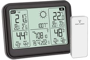 TFA Dostmann Estación meteorológica inalámbrica Memo, Nº del Producto: 35.1141.01, Pantalla Clara, Ampliable a 3 transmisores