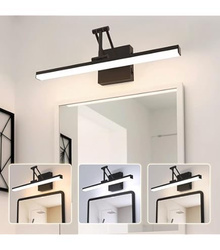 BRILONER - Spiegellamp badkamer IP44 spatwaterdicht, E27 max. 10W, wandmontage, badkamerlamp, badkamer spiegel lamp, badkamer lamp wand, badkamer wandlamp, 4.5 x 8 x 9.5cm, zwart