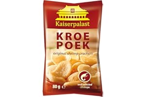 ‎KAISERPALAST Kaiserpalast Kroepoek natur, crunchy Garnelenchips, ideal als Snack oder Beilage zu asiatischen Gerichten, verzehrfertig, 1 x 80 g
