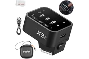 Godox X3S X3-S Trigger, GODOX Blitzauslöser, Touchscreen, TTL, kabelloser Blitzauslöser, mit TCM-Konvertierung, eingebauter 3,7 V 850 mAh Li-Ion-Akku, ca. 7 Tage Standby für Sony-Kameras (X3S)