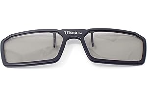 EASYPEASY ONLINE STORE Ultra 1 Pair of Black 3D Clip On Glasses Passive 3D Glasses Men Women Compatible with RealD Cinemas 3D Glasses for TV Movie Glasses For Prescription Glass Wearers Circular Polorised Cinema Glasses