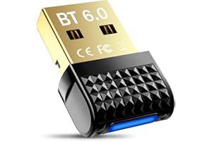 XIEANDKONG Dongle Bluetooth 6.0, Clé USB pour PC Adaptateur Faible Latence pour PC (EDR & BLE) Supporte Casque, Souris, Manette, Clavier, Imprimantes, PC, Smartphone, Tablette avec Windows 11/10/8.1/7 (BT600)