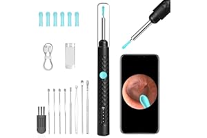 PAIDASHU Otoscopio Pulizia Orecchie, 1296P 3,5mm Impermeabile Endoscopio, Pulizia Orecchie con 6 Luci LED, IP67 Lente impermeabile, Pulisci Orecchie con Telecamera per iOS, iPad e Android