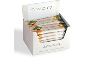 MAAMA, Barrette Proteiche all'Arancio e Baobab Bio, Vegan, Senza Zuccheri Aggiunti e Senza Glutine - Confezione da 14 barrette da 35g ciascuna