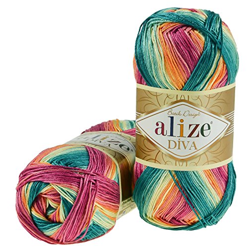 Strickgarn ALIZE DIVA - 100g, Farbe 4572 flowers & sea