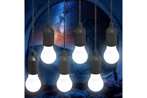 6 LED campinglampa, campinglampa för tält, campinglampa med dragknappslås, bärbar lampa för vandring, fiske, kontor, trädgård