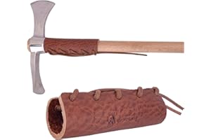 WAYNE'S DOG Leather Axe Collar Guard, Axe Handle Wraps Covers for Gardening Picks or Camping Axes Protector (Axe Collar 05)