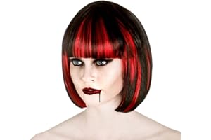 Wicked Costumes Ladies Bloodlust Vampire Black and Red Wig Halloween Fancy Dress