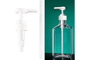 EZRANOVA Lot de 2 pompes doseuses de 1 l pour sirop et savon, filetage, pompe réutilisable avec tuyaux, distributeur de shampoing, tête de pompe pour le meilleur sirop corporel 28/410 Thread