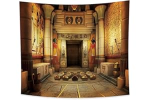 Haoyiyi 180x160cm Antiguo Egipcio TapicereEsfinge Anime Patrones étnicos Escena de interiorMitología Colgantes Vintage Art Abstracto tapiz pared motivos simétricos dormitorio decoración