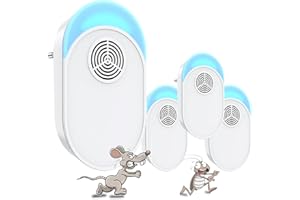GBARAN Ultraschall Schädlingsbekämpfer 4 Stück, Schädlingsvertreiber, elektronischer Schädlingsabwehrstecker für Insekten, Mäuse, Käfer, Insekten, Kakerlaken