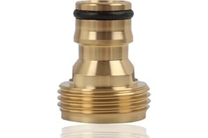 RIYBYDS Adattatore per Rubinetto da Giardino in Ottone con Filettatura Esterna da 3/4 Pollici, Compatibile con Gardena, Attacco Rapido per Tubo Acqua,per Irrigazione e Pulizia (3/4")