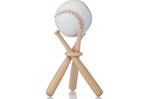 Honoson Baseball Stand Baseball Holders for Balls Display Wooden Baseball Bat Display Stand Holder Display Baseball Centerpieces for Tables for Kids and Sports Lover(1 Pack)
