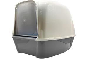 BPS BUENA PET SHOP BPS Aseo Cerrado para Gato Arenero Cubierto Sanitaria Bandeja Arena para Mascotas Gatos 3 Colores (Gris) BPS-4223GR