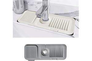 AIDEHUAKEJI Silikon Küche Wasserhahn Spüle Spritzschutz,Küchenarmaturen Saugfähige Matte Küche Badezimmer Arbeitsplatte schützen Bauernhaus Wohnmobil Spülbeckenmatte (dunkelgrau)