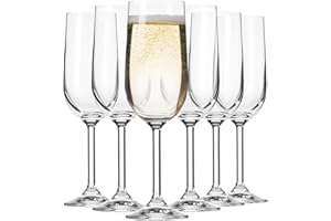Krosno Bicchieri da champagne e spumante GEMA | Design classico | Set da 6 | 210 ml | Coppa larga | Trasparente | Per casa, ristorante e feste | Lavabili in lavastoviglie | Cristallo senza piombo