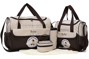 HALOVIE Set 5 kits Bolsa de Mama para Bebe Biberon Cambiador de Pañales Bolsa Hospital Maternidad Bolso Bebé para Viaje Carro Carrito Biberón Colchoneta Comida Pañal con Gran Capacidad Viaje