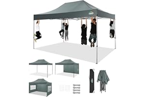 COBIZI 3x4.5m Pop up Gazebo Heavy Duty Gazebo, Easy up Marquee, UV-Resistant, Waterproof, Height Adjustable Event Tent for Garden, Parties and Commercial Use, with 3 Sides and Carry Bag