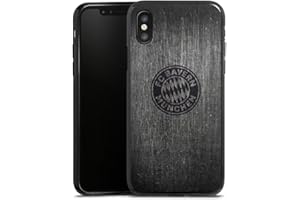 DeinDesign Coque en Silicone Compatible avec Apple iPhone X Étui Silicone Coque Souple Look métallique FCB FC Bayern Munich