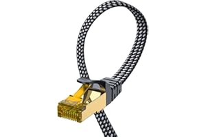 ARISKEEN Cat 8 Cable Ethernet 5M, Cat8 Cable Trenzado Plano de Alta Velocidad(40Gbps 22000Mhz/s) Gigabit Rj45 STP Red de Internet Blindada Cable de Conexión Lan para,Módem,Enrutador,Computadora,PC