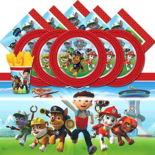 Paw Patrol komplett Party Supplies Kit für 16 Teller Becher Servietten Tisch Cover