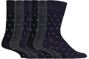 Gentle Grip Sock Shop 6 Pairs Mens Loose Soft Top Non Elastic Bamboo Socks