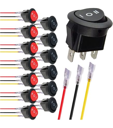12v Switch Latching Push Button Switch MKBKLLJY 16Pcs Round Rocker ...
