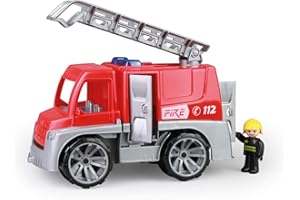 Lena Truxx Fuego Brigada Camión Juguete por 2+ Años Niños, Rojo/Plata