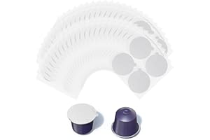 Fukaisu 200pcs Opercule Aluminium Thermoscellable, Capsules de Café Expresso en Aluminium 37mm Compatibles avec les Machines Nespresso Original Line