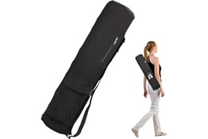 Leikurvo Borsa da Yoga da Donna: 69 x 16 x 16 cm, Con Tasca per Bottiglie, Tracolla Regolabile, Multifunzionale, Accessorio per Tappetino, Nero