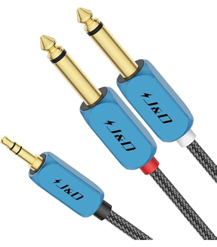 Cavo Audio QIANRENON 1,5m - Splitter Da 3,5mm TRS A 2 TS 6,35mm, Dorato, Per Mixer E Casse