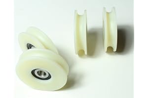 LASANA SMART MACHINES Confezione da 4 ruote per puleggia in nylon con scanalatura rotonda da 10 mm, diametro 60 mm, cuscinetto 10 mm, capacità 50 kg, lavorate con precisione nell'UE (60-10-10)