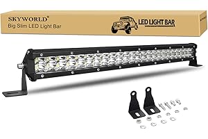 SKYWORLD Barra LED Fuoristrada 50cm 144W Ultra Sottile Fari Led Trattore 12V 24V Spot Faretto Fendinebbia Luce Impermeabile Faro da Lavoro Luci Led Lampada per Auto Camion Barca 4x4 SUV ATV UTV