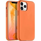 Babilden iPhone Kılıf İnce Sıvı Silikon 3 Katmanlı Tam Kaplamalı Yumuşak Jel Kau&ccedil;uk Kılıf Kapak (Turuncu, iPhone 13 Pro Max)
