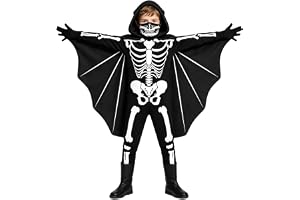 Halloweenkostym för barn: fladdermus, pumpa, skelett, cape, huva, strumpbyxor, kostym för fester, scenföreställningar, maskba