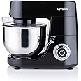 Vitinni Stand Mixer – Powerful 1500W Baking Mixer, 6L Stainless Steel Bowl, Digital Timer 6 Speed Control, 3 Multipurpose Attachments Included, Whisk, Flat Beater & Dough Hook, Splash Guard, Black