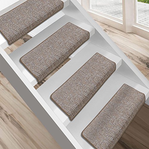 Floordirekt 15 Stück Preiswerte Stufenmatten „London“ halbrund und rechteckig in 11 Farben (eckig, beige, groß)