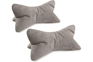 MAGMA Leseknochen INGA 2er Set, Cord Look, Farbe grau, 42cm x 22cm, ergonomische Form für Nacken- oder Lendenstütze, Flexible Stütze für Bücher, E-Books oder Tablets