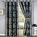 Produktbild Ringvorhang im Jacquard-Stil, komplett aus Leinen, mit Ösen und Band + 2 Raffhalter, Jaquard-Gewebe, blau, 2 x ( 66" W x 54" L )