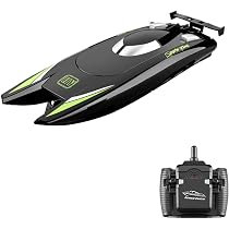 OBEST – Bateau RC 2,4 GHz Avec LED, 2 Batteries 600 MAh, Démarrage Au Contact De L'eau – Cadeau Enfant 6 Ans