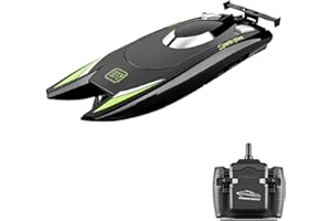 Goolsky Bateaux télécommandés pour Adolescents et Adultes 25 km/h, Bateau de Course à Haute Vitesse 2 canaux pour Piscine