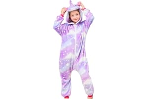 Ceruwum Girls Unicorn Sleepsuit Kids Unicorn Onesie Pyjamas